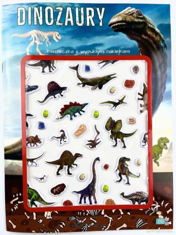 Książeczka z wypukłymi naklejkami. Dinozaury [KSIĄŻKA]