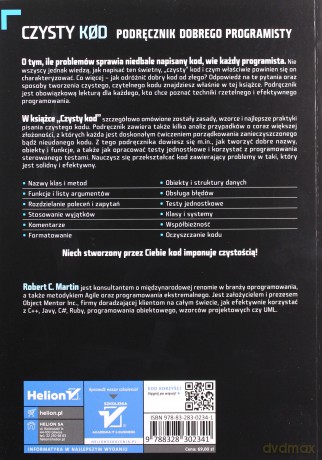 Czysty Kod Podręcznik Dobrego Programisty - Robert C. Martin [KSIĄŻKA]