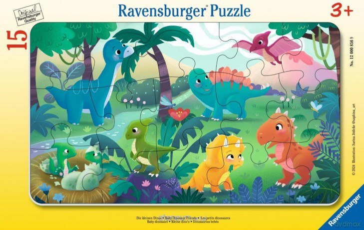 RAVENSBURGER 15 el. Baby Dinosaur Friends Frame [PUZZLE]