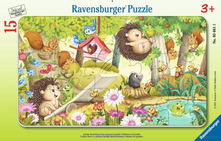 RAVENSBURGER 15 el. Garden Animal Getaway Frame [PUZZLE]