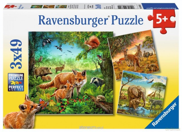 RAVENSBURGER 3x49 el. Animals of the Earth [PUZZLE]