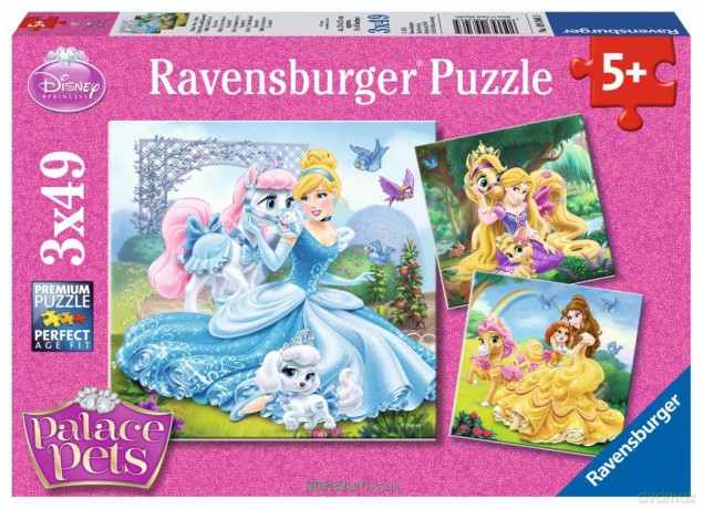 RAVENSBURGER 3x49 el. Disney Palace Pets [PUZZLE]