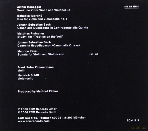 Zimmermann Frank Peter/H.Schiff: Bach Ravel Martinu Honegger Pintscher [CD]