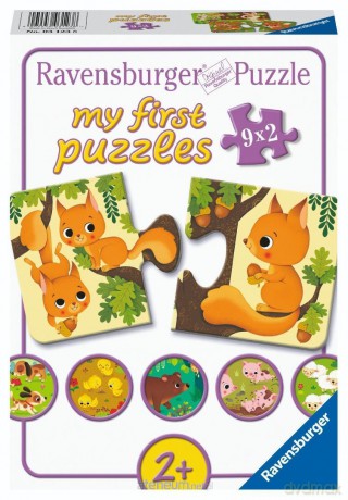 RAVENSBURGER 9x2 el. Animals and their babies [PUZZLE]