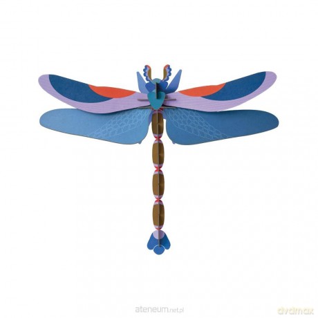 Model kartonowy 3D Wall Art - Blue Dragonfly [PUZZLE]