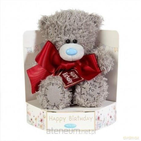 Miś - Happy Birthday z kokardą 18cm