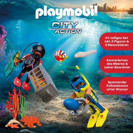 PLAYMOBIL Nurek policyjny ze skarbem (72078) [KLOCKI]