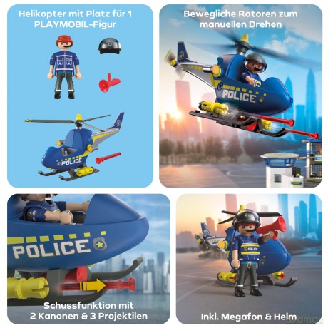 PLAYMOBIL Policyjny helikopter z radarem (72080) [KLOCKI]