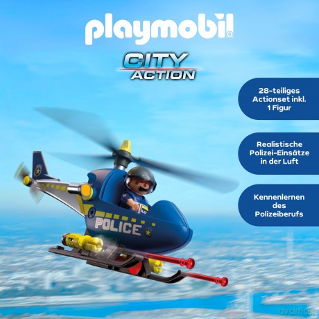 PLAYMOBIL Policyjny helikopter z radarem (72080) [KLOCKI]