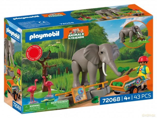 PLAYMOBIL Słoń z opiekunem (72068) [KLOCKI]