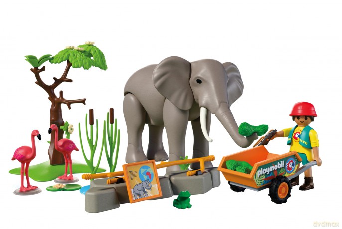 PLAYMOBIL Słoń z opiekunem (72068) [KLOCKI]