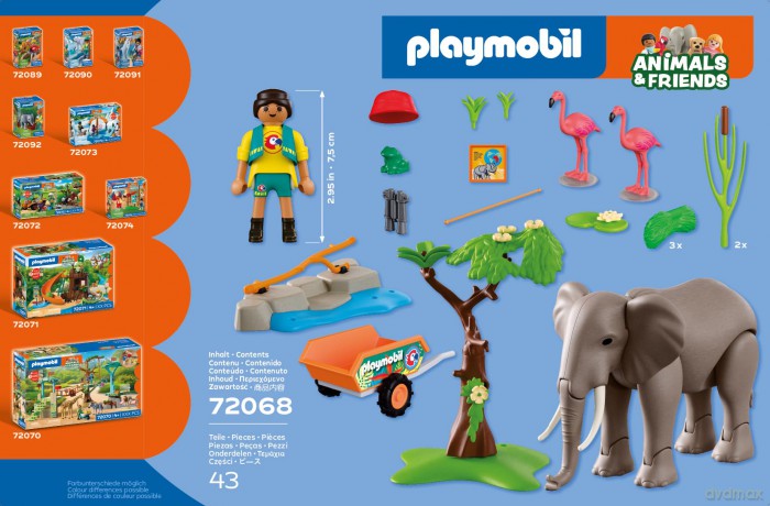 PLAYMOBIL Słoń z opiekunem (72068) [KLOCKI]