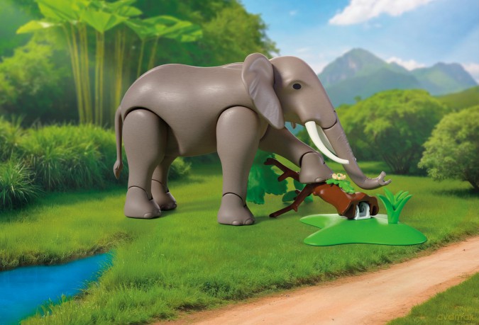 PLAYMOBIL Słoń z opiekunem (72068) [KLOCKI]
