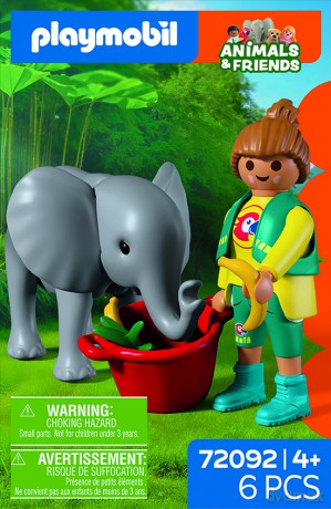 PLAYMOBIL ZOO: Słoniątko i opiekun (72092) [KLOCKI]