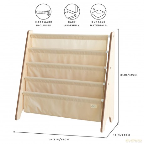 3 Sprouts - Bookcase - Beige - 61cm x 62cm x 25cm