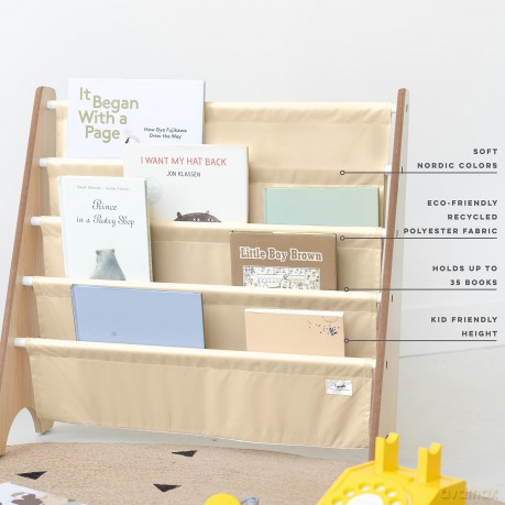 3 Sprouts - Bookcase - Beige - 61cm x 62cm x 25cm