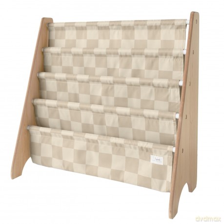 Stojak na książki 3 Sprouts - Bookcase, Checkerboard - Beige - 61cm x 62cm x 25cm