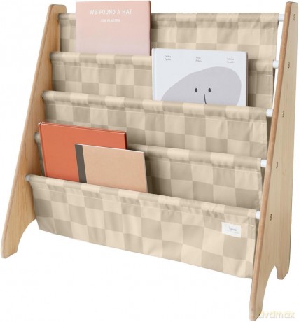 Stojak na książki 3 Sprouts - Bookcase, Checkerboard - Beige - 61cm x 62cm x 25cm