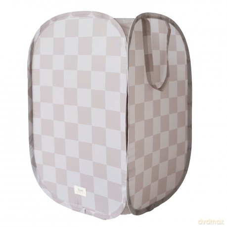 3 Sprouts - Pop-Up Laundry Hamper - Checkerboard beige - 36 cm x 36 cm x 58 cm