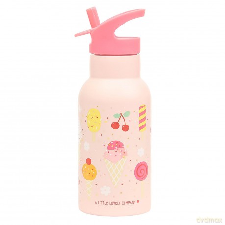 A little lovely company - Stainless Steel Drinking Bottle - Icecream - 7.3 x 20 x 7.3 cm