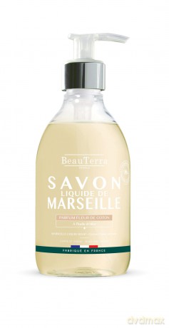 BeauTerra - Marseille Liquid Soap - Cotton Flower - 300 ml
