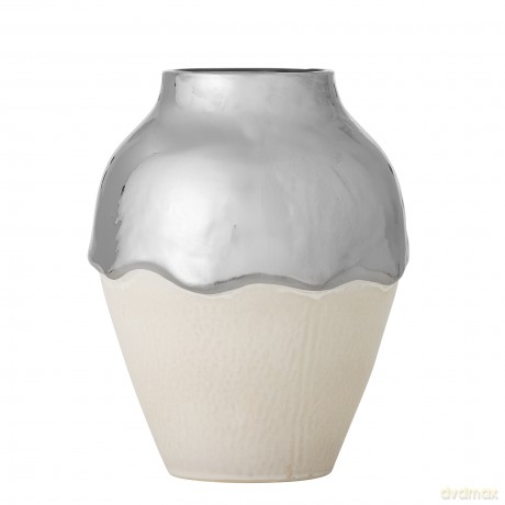 Bloomingville - Silvio Vase - Silver - Stoneware