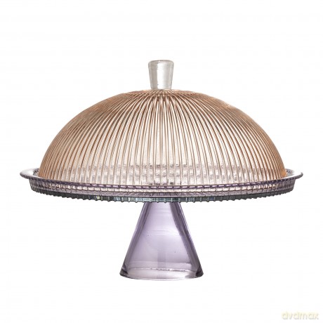 Szklana patera Bloomingville - Tayo Cake Tray with Dome - Multi - Glass