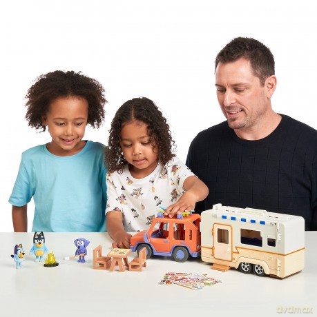 bluey - Family 4WD and Caravan playset (90130)