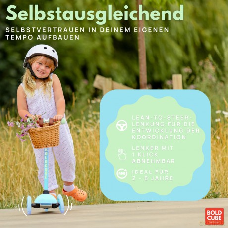 Bold Cube - Children's Scooter - Tenny 3 Wheel Scooter Blue (SKY004)