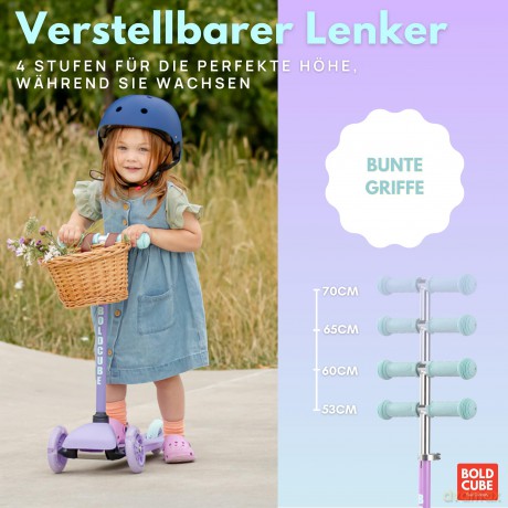 Bold Cube - Children's Scooter - Tenny 3 Wheel Scooter Lillac (SKY006)