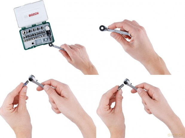 Bosch screwdriving set with mini ratchet 27 pcs (2607017160)