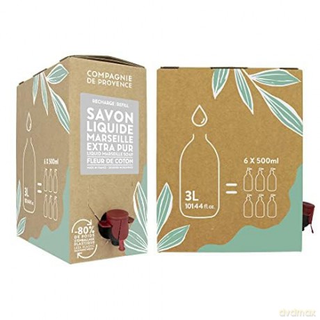Compagnie De Provence - Liquid Marseille Soap Refill Cotton Flower 3 l (CDPSL03LCO)