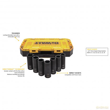 Dewalt 7 pcs. 1/2 impact socket set