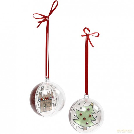 DIY Kit Decoration - 1 Set of Christmas Baubles and Hearts