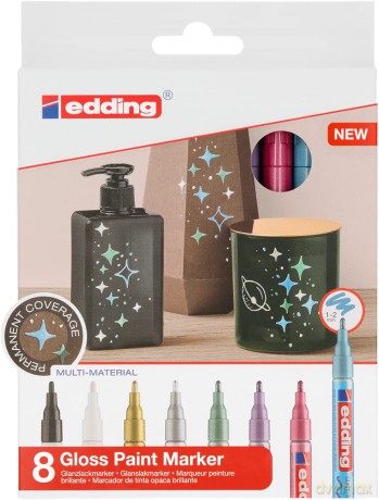 Edding - 751 Gloss Paint Marker Metallic Set - 8 pcs (702065)