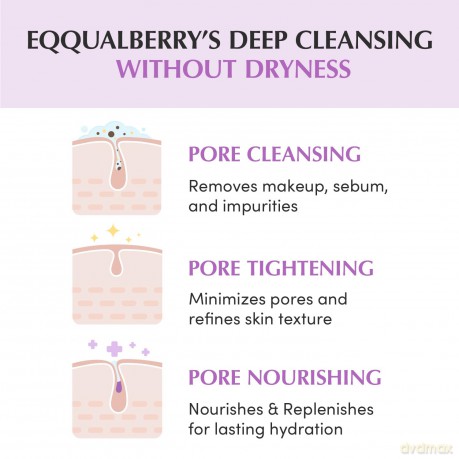 Eqqualberry - Purple Rice Pore Smoothing Cleansing Oil - Purple - 200 ml
