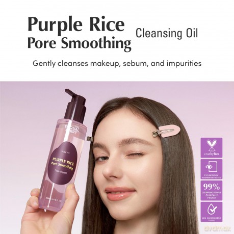 Eqqualberry - Purple Rice Pore Smoothing Cleansing Oil - Purple - 200 ml