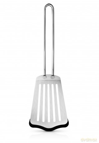 Eva Trio - Spatula long with silicone - Brushed steel - 28 cm