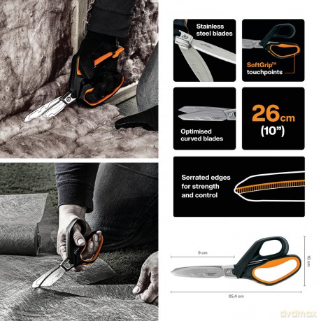 Fiskars - PowerArc Heavy Duty Scissors - 26 cm
