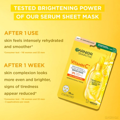 Garnier - Skin Active Vitamin C Sheet Mask Super Hydrating + Brightening - 28 ml