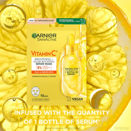 Garnier - Skin Active Vitamin C Sheet Mask Super Hydrating + Brightening - 28 ml