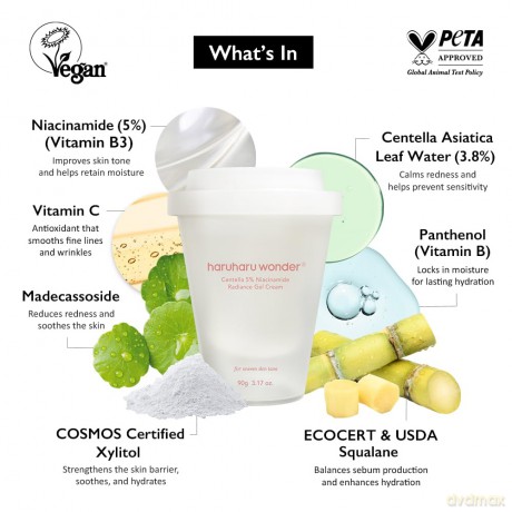 Haruharu Wonder - Centella 5% Niacinamide Radiance Gel Cream - 90 ml