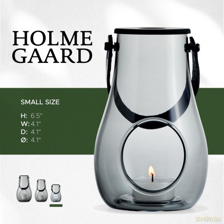 Holmegaard - DWL Lantern 16 cm - Smoked Glass