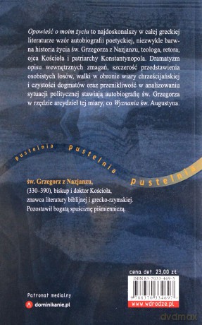 Opowieść O Moim Życiu - Grzegorz Z Nazjanzu [KSIĄŻKA]