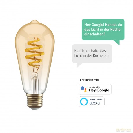 Hombli - Smart Bulb ST64 CCT Filament (E27), Amber