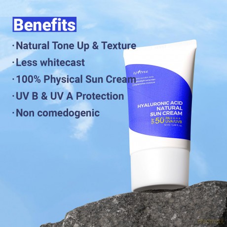 Isntree - Hyaluronic Acid Natural Sun Cream - SPF50+ PA++++ - 50 ml