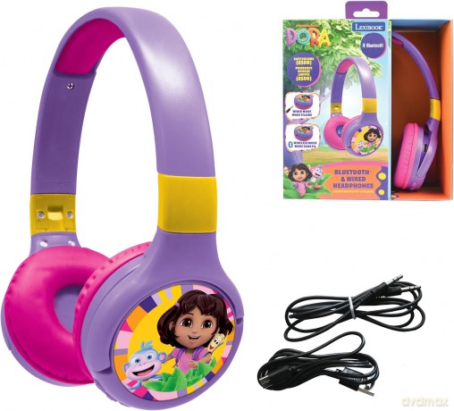 Lexibook - 2 in 1 foldable Dora Headphones (HPBT010DOR)