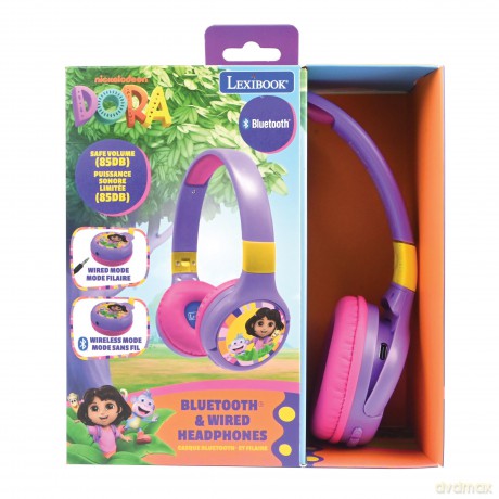 Lexibook - 2 in 1 foldable Dora Headphones (HPBT010DOR)