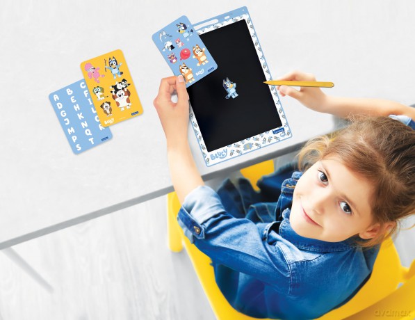 Lexibook - Bluey 11'' multicolor learning drawing E-ink tablet with stencils (CRT10BY)