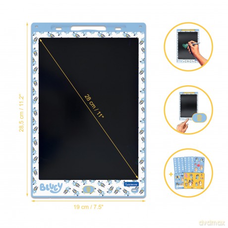 Lexibook - Bluey 11'' multicolor learning drawing E-ink tablet with stencils (CRT10BY)